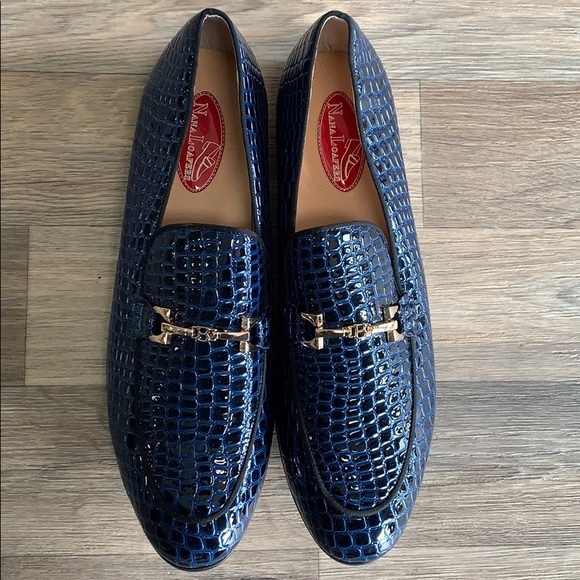 Men’s Leather Navy Blue Loafers